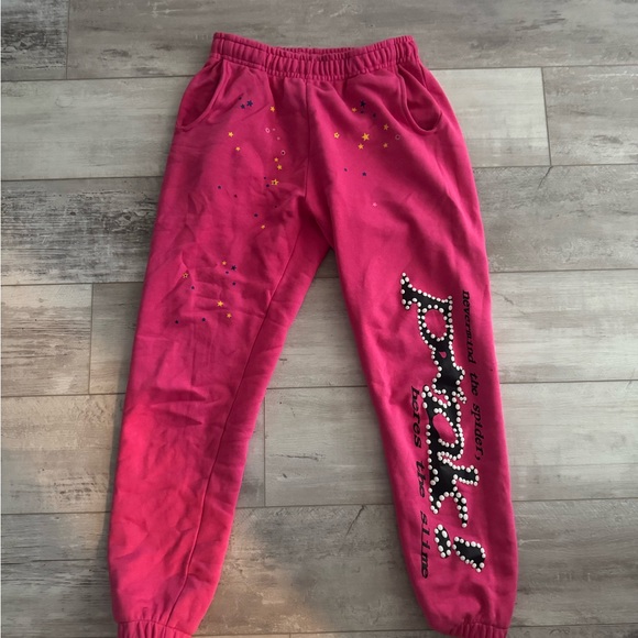 Sp5der pink pants medium